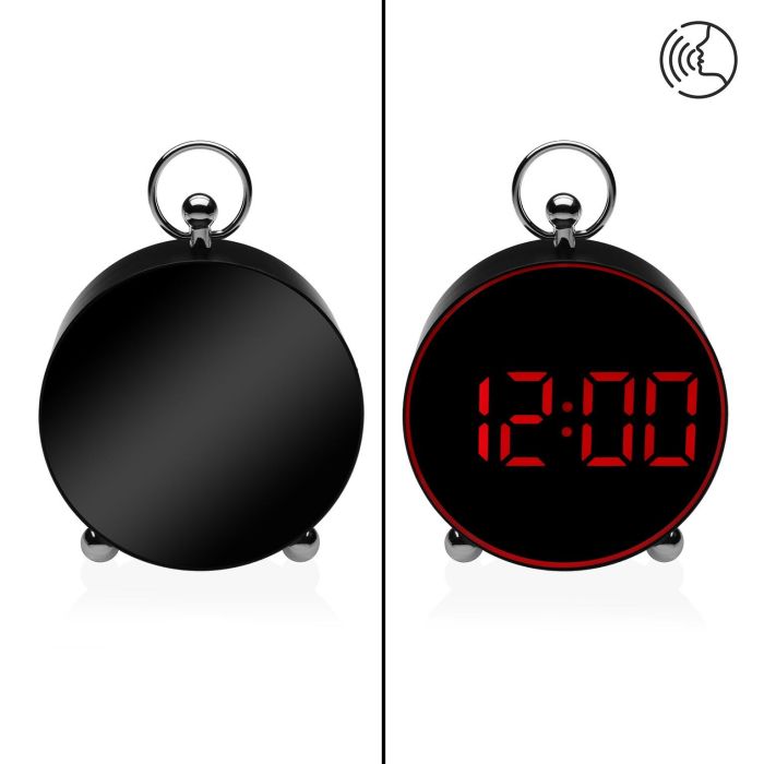 Reloj Despertador Digital Negro Luz Roja Versa 4X13CM (2 Unidades) 1 Reloj Despertador Digital Negro Luz Roja Versa 4X13CM (2 Unidades) 1