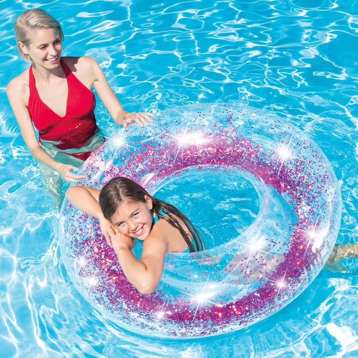 Flotador Hinchable Donut Intex Transparente Purpurina Ø 119 cm (6 Unidades) 3