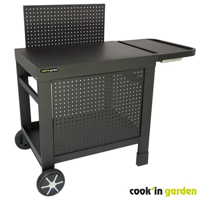 Cook'In Garden Carro REVA 110 PREMIUM AUC3326880017806 - 100% Metal - Superficie 108x55 cm - 1 Estante, 1 Faldón, 1 Salpicadero 0 Cook'In Garden Carro REVA 110 PREMIUM AUC3326880017806 - 100% Metal - Superficie 108x55 cm - 1 Estante, 1 Faldón, 1 Salpicadero 0