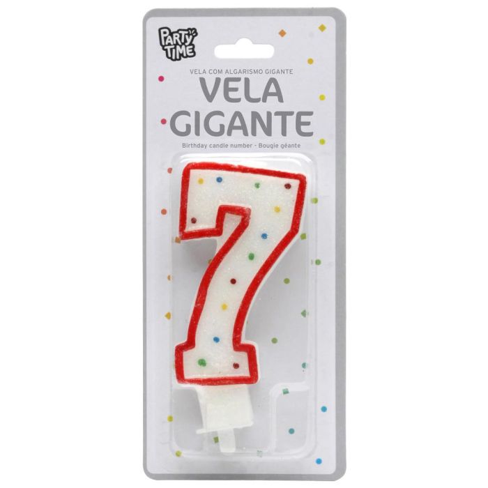 Vela Aniversario 7 Party Time 14 cm  1
