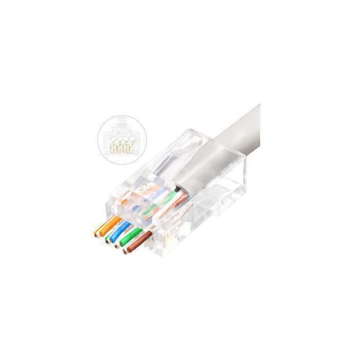 Lanview Conector RJ45 UTP Cat6A para cable AWG23-24 Trenzado/Sólido con Paso Fácil, Caja 50 Unidades