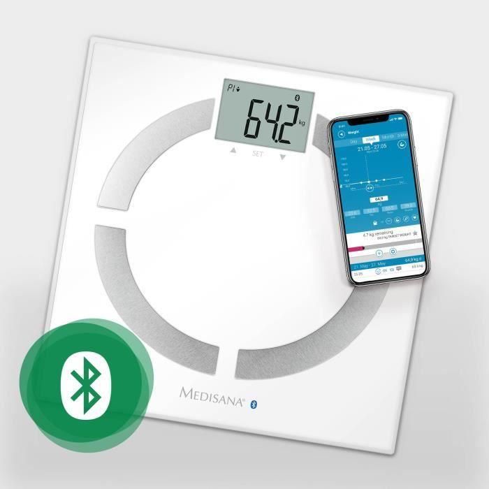 MEDISANA - Báscula de análisis corporal con Bluetooth - 40444 - Pilas incluidas 1 MEDISANA - Báscula de análisis corporal con Bluetooth - 40444 - Pilas incluidas 1