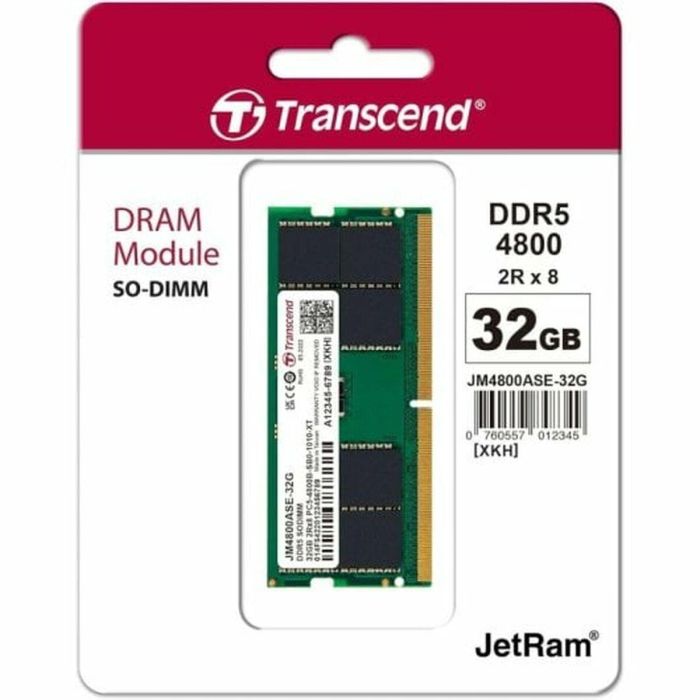 Memoria RAM Transcend 32 GB 4800 MHz CL40 DDR5 SDRAM DDR5 1 Memoria RAM Transcend 32 GB 4800 MHz CL40 DDR5 SDRAM DDR5 1