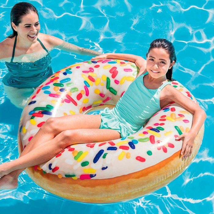 Rueda Hinchable Intex Donut Blanco 114 x 25 x 114 cm (12 Unidades) 3