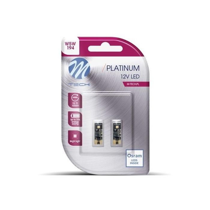 M-TECH L802 W Blíster 2x LED W5W CANBUS 2xHP Serie Platinum Blanco Frío 12V MTECLB802W M-TECH L802 W Blíster 2x LED W5W CANBUS 2xHP Serie Platinum Blanco Frío 12V MTECLB802W