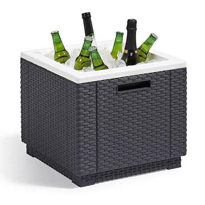 Mesa de centro con aislamiento de resina tejida ALLIBERT - Gris 2 Mesa de centro con aislamiento de resina tejida ALLIBERT - Gris 2