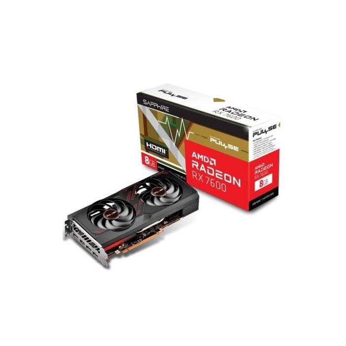 Sapphire 11324-01-20G Tarjeta Gráfica AMD Radeon RX 7600 PULSE Gaming OC 8GB GDDR6 RDNA 3 2755MHz Boost 0 Sapphire 11324-01-20G Tarjeta Gráfica AMD Radeon RX 7600 PULSE Gaming OC 8GB GDDR6 RDNA 3 2755MHz Boost 0