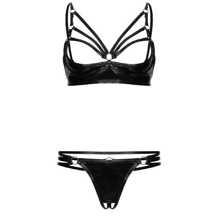 Conjunto de Lencería Guilty Pleasure Negro 2 Piezas (XL) 5