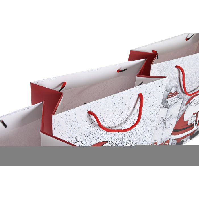 DKD Home Decor Bolsa Navidad Tradicional Rojo Blanco Papa Noel 10 x 23 x 18 cm (12 Unidades) 2
