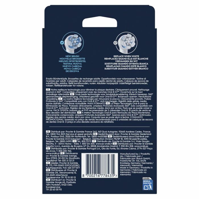 Oral-B ORA8700216778435 Recambios iO Ultimate Clean – Pack de 8 cabezales de cepillo de dientes eléctricos en blanco 1 Oral-B ORA8700216778435 Recambios iO Ultimate Clean – Pack de 8 cabezales de cepillo de dientes eléctricos en blanco 1