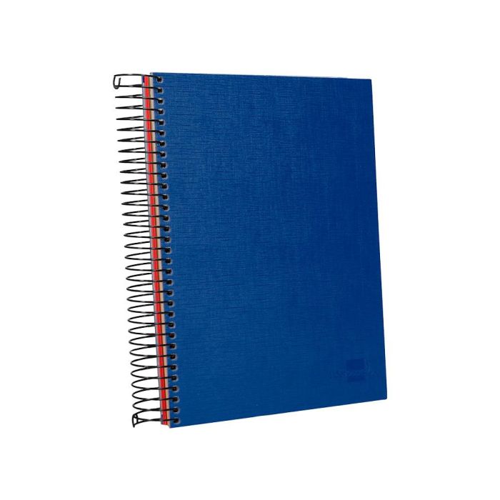 Cuaderno Espiral Liderpapel A5 Micro Papercoat Tapa Forrada 140H 75 gr Cuadro5 mm 5 Bandas 6 Taladros Azul 6