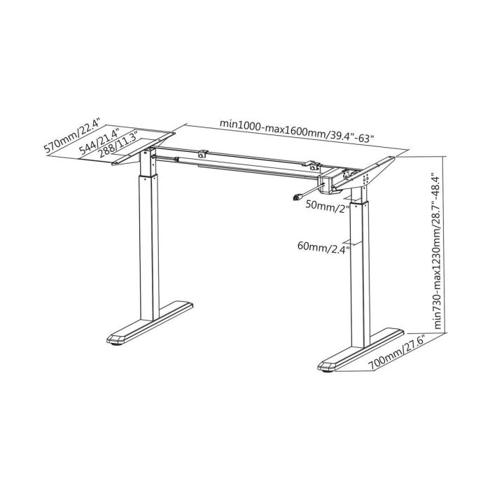 AISENS - BASTIDOR DE ESCRITORIO MOTORIZADO, ALTURA AJUSTABLE CON PANEL DE CONTROL, 80KG, NEGRO 12 AISENS - BASTIDOR DE ESCRITORIO MOTORIZADO, ALTURA AJUSTABLE CON PANEL DE CONTROL, 80KG, NEGRO 12
