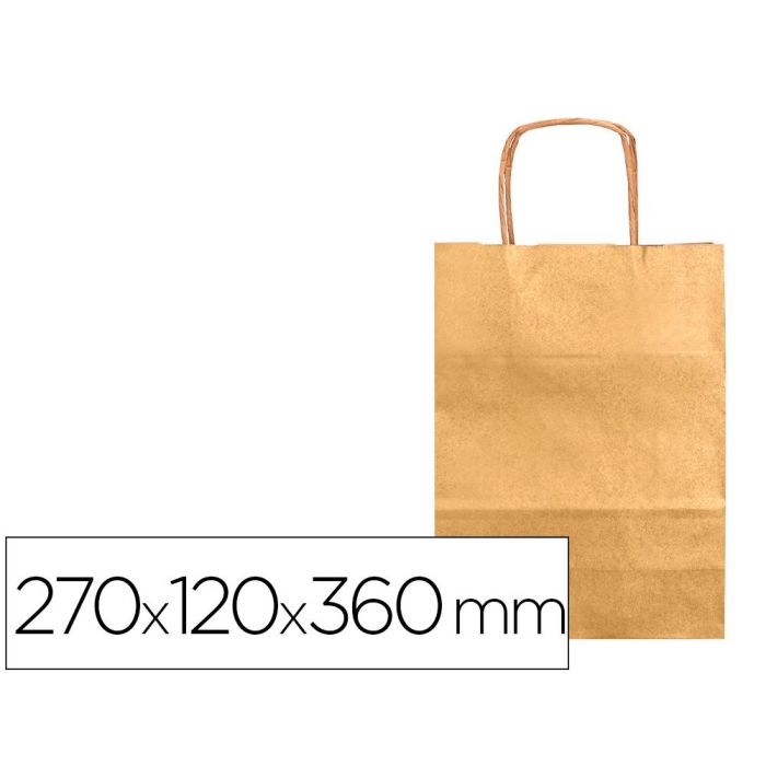 Bolsa Kraft Q-Connect Oro Asa Retorcida 270x120x360 mm 25 unidades