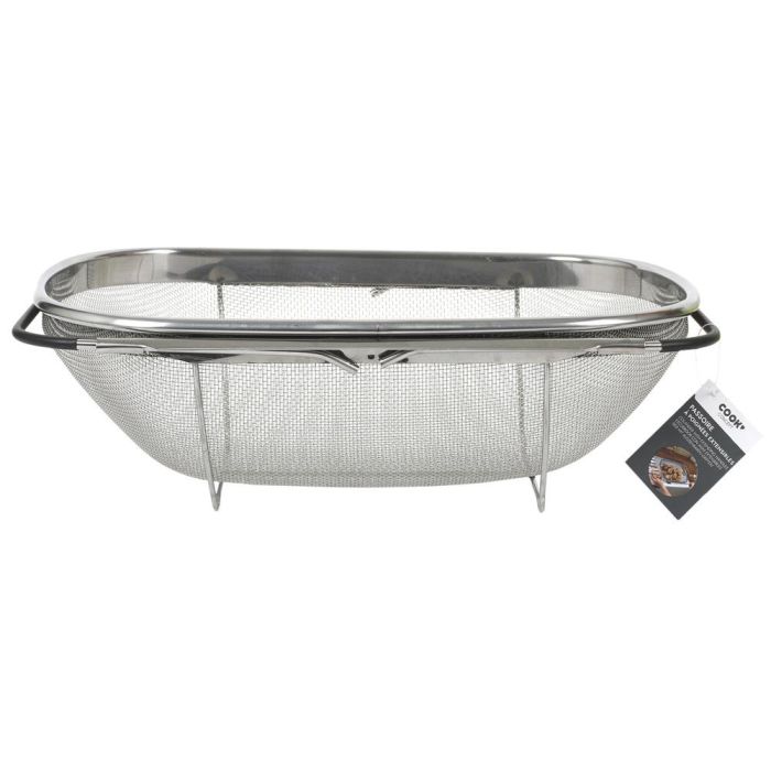 Cook Concept Escurridor con Asas Extensibles de Acero, Adaptable a Fregaderos, 34.5x24.5x11 cm 1