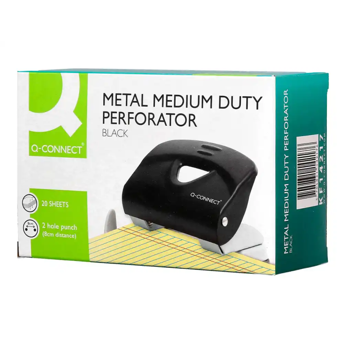 Q-connect Taladrador kf14217 Negro Abertura 2 mm Capacidad 20 Hojas 7