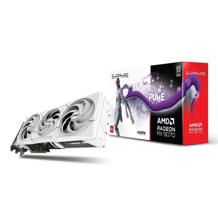 Sapphire RX 9070 16GB GDDR6 Tarjeta Gráfica 3 Ventiladores Blanca 1 Sapphire RX 9070 16GB GDDR6 Tarjeta Gráfica 3 Ventiladores Blanca 1