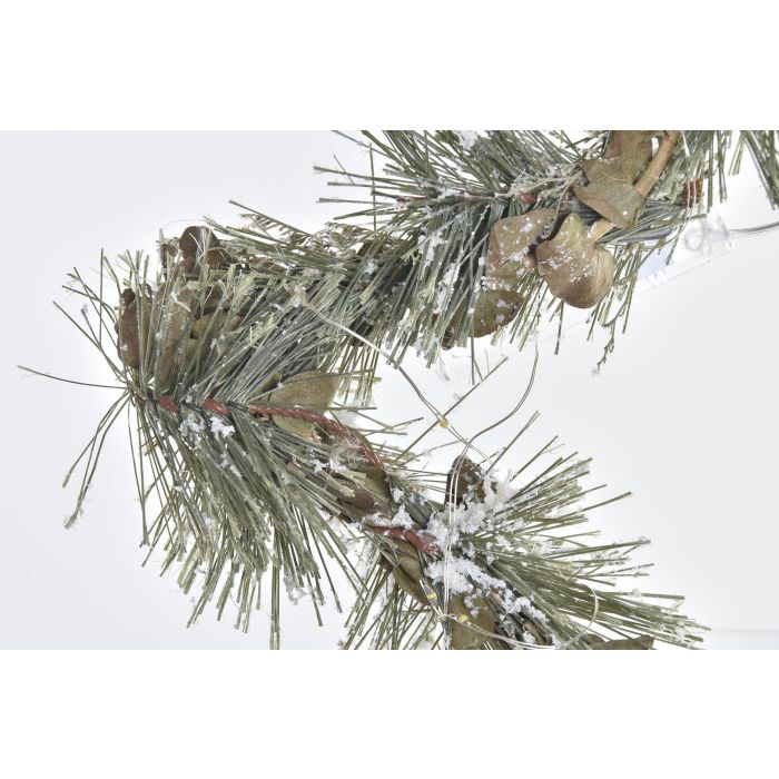 DKD Home Decor Decoración Colgante de Navidad para Puerta Alpina con LED Verde Marrón 5x42x60 cm (2 Unidades) 3