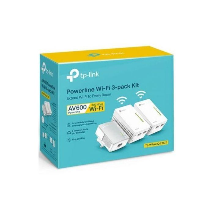 TP-Link TL-WPA4220T KIT Adaptador de Red PowerLine 300 Mbit/s Ethernet Wifi Blanco 3 Piezas 3 TP-Link TL-WPA4220T KIT Adaptador de Red PowerLine 300 Mbit/s Ethernet Wifi Blanco 3 Piezas 3