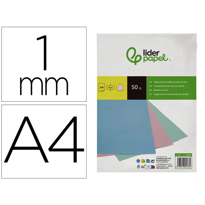 Liderpapel Tapa Encuadernacion Carton A4 1 mm Rosa Paquete de 50 Unidades 0 Liderpapel Tapa Encuadernacion Carton A4 1 mm Rosa Paquete de 50 Unidades 0