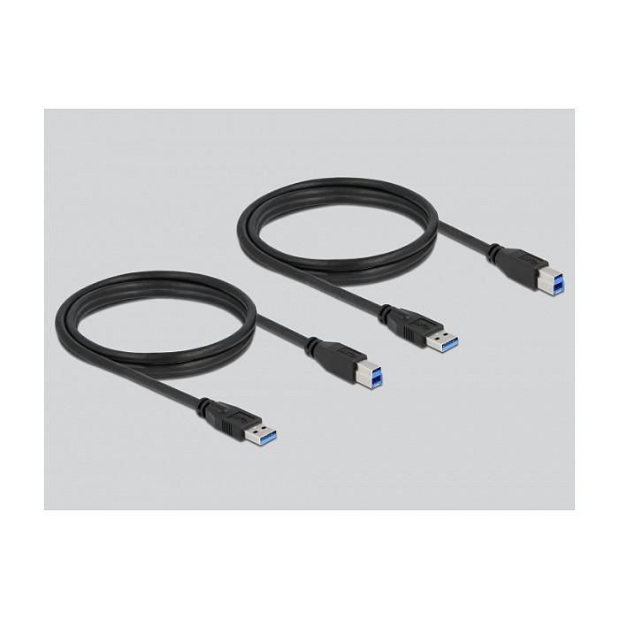 DeLOCK Interruptor USB 3.0 de 2 Ordenadores a 1 Dispositivo, 5 Gbit/s, Cable USB A-B Incluido, Negro (106 x 56 x 25 mm) 2