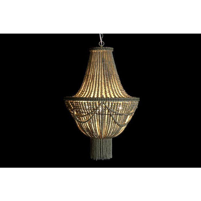 DKD Home Decor Lámpara de Techo Tradicional Hecha a Mano, Metal y MDF con Bolas, E14 3 Bombillas, 50x73x50 cm 1 DKD Home Decor Lámpara de Techo Tradicional Hecha a Mano, Metal y MDF con Bolas, E14 3 Bombillas, 50x73x50 cm 1