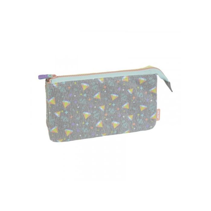 Milan Portatodo 5 Compartimentos 081133SD Edición Especial Sugar Diamond Pastel Gris Poliéster Escolar Cremallera 220x120x40mm 0 Milan Portatodo 5 Compartimentos 081133SD Edición Especial Sugar Diamond Pastel Gris Poliéster Escolar Cremallera 220x120x40mm 0