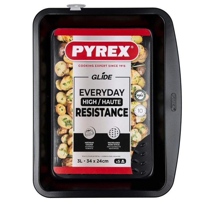 Fuente Rectangular Horno Acero Glide Pyrex® 34x24 cm 1