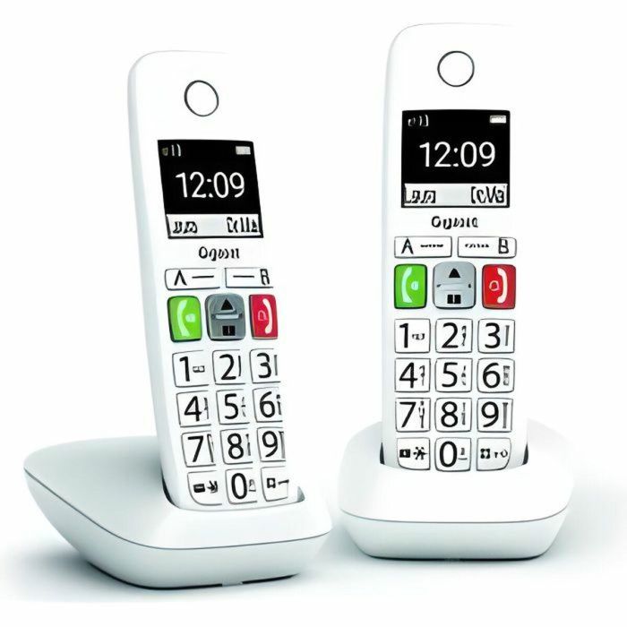 Gigaset E290 Duo Teléfono Fijo Inalámbrico con Teclas Grandes, Pantalla Grande Retroiluminada, Modo Audio Boost y Modo Jumbo Blanco