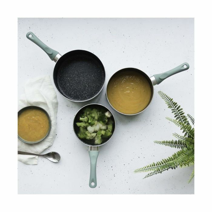Set de Cazos Livoo Ø 18 cm Ø 20 cm Ø 16 cm Verde Aluminio 3 Piezas 3 Set de Cazos Livoo Ø 18 cm Ø 20 cm Ø 16 cm Verde Aluminio 3 Piezas 3