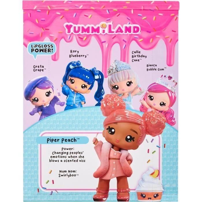 Yummiland - Muñeca grande de 25 cm para peinar y abrazar - Mascota + bálsamo labial perfumado - Pia - 4 años 2