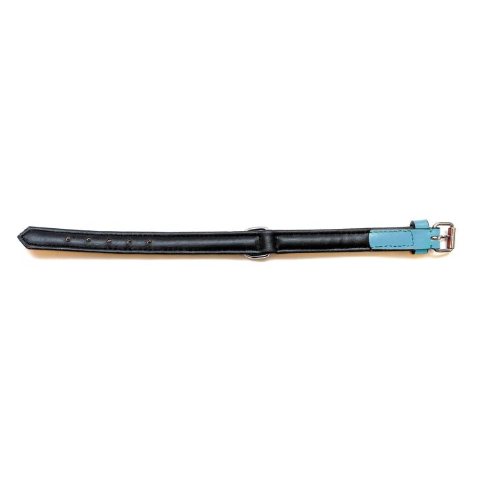 Gloria Collar para Perro de Piel Auténtica Acolchado Suave Triple Capa, Máxima Comodidad, 35 cm x 15 mm, Turquesa 5