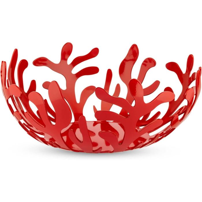 Alessi Mediterraneo Frutero en Acero Colorado Rojo ESI01/25 R - Diseñado por Emma Silvestris, Acero Inoxidable 18/10, Epoxi-Resina Negro, 8.25" Diámetro, 4" Alto Alessi Mediterraneo Frutero en Acero Colorado Rojo ESI01/25 R - Diseñado por Emma Silvestris, Acero Inoxidable 18/10, Epoxi-Resina Negro, 8.25" Diámetro, 4" Alto