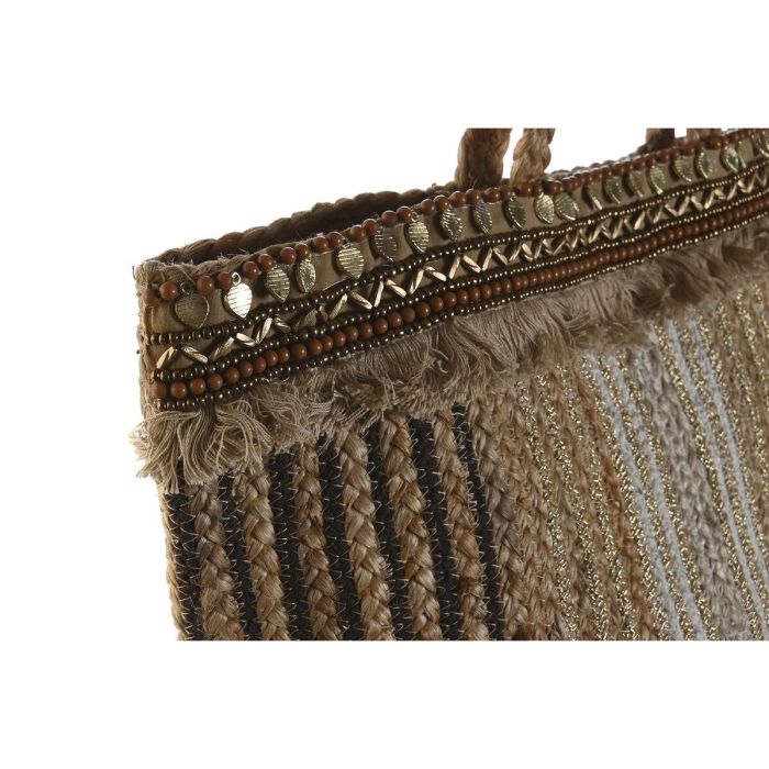 Bolso Mediterraneo DKD Home Decor Crema Marron 23 x 33 x 50 cm (2 Unidades) 4
