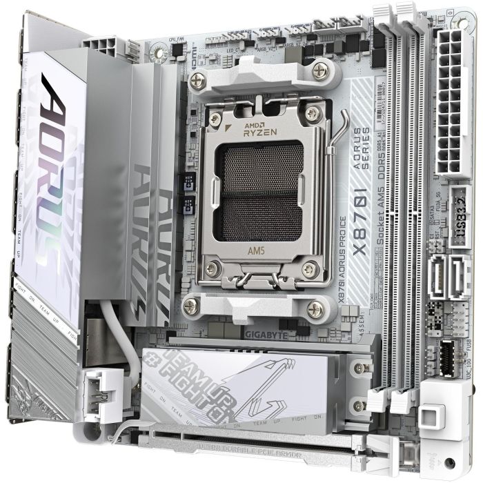 Gigabyte X870I AORUS PRO ICE Placa Base AM5 para AMD Ryzen 9000/8000/7000, DDR5 hasta 8400MHz, Wi-Fi 7, USB4, 2xM.2, 2.5GbE - 9AX87IPRE-00-G10 2