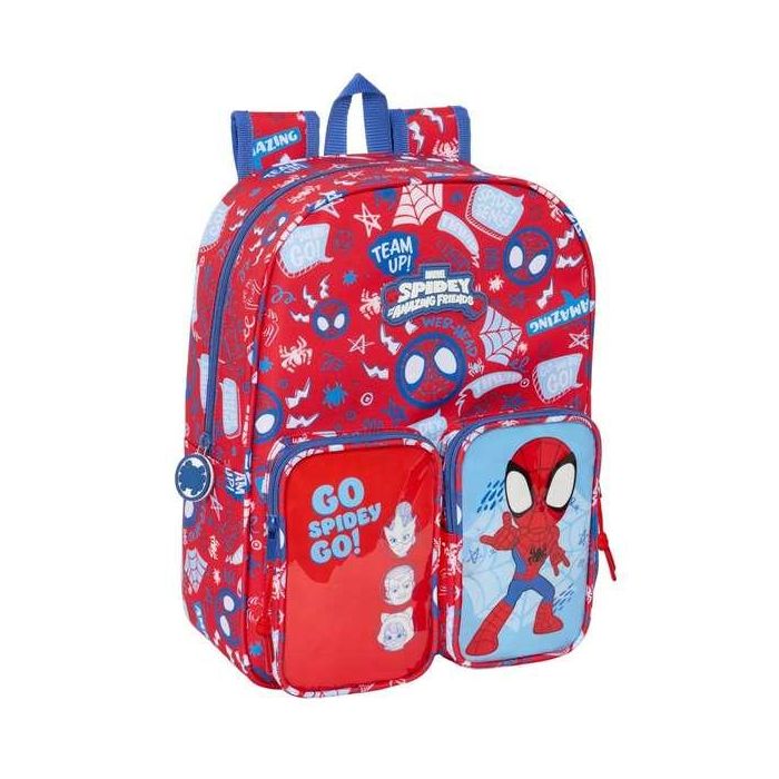 Mochila Escolar Spider-Man Rescue Azul Rojo 26 x 34 x 11 cm