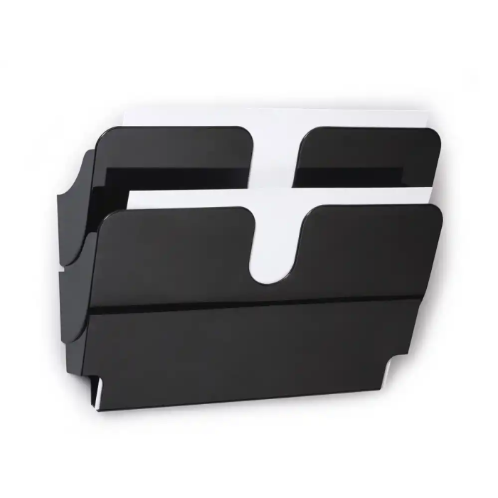 Durable Expositor Mural Magnético Flexiplus Negro, Portafolletos A4 Horizontal Doble para Paredes Metálicas, 3 kg Carga Durable Expositor Mural Magnético Flexiplus Negro, Portafolletos A4 Horizontal Doble para Paredes Metálicas, 3 kg Carga