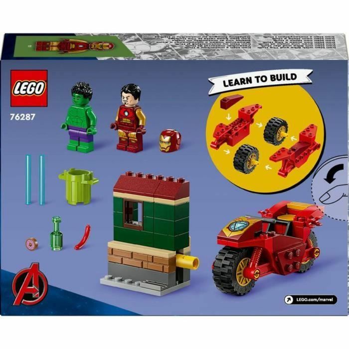 LEGO Marvel 76287 Iron Man con Moto y Hulk, Set de Los Vengadores con Minifiguras 1