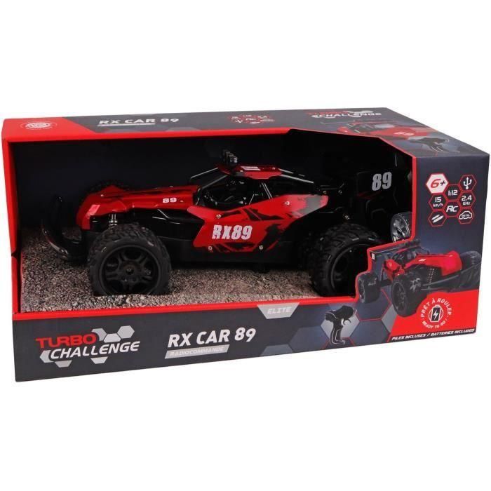 Coche Teledirigido - TURBO CHALLENGE - RX Car 89 093721 - Rojo - 1/12 - Batería Recargable y Pilas incluidas - Metal 1 Coche Teledirigido - TURBO CHALLENGE - RX Car 89 093721 - Rojo - 1/12 - Batería Recargable y Pilas incluidas - Metal 1