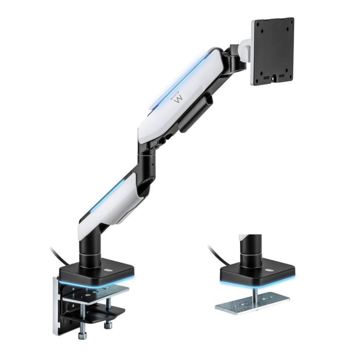 Ewent Soporte Mesa EW1509 Vesa Hasta 49 Pulgadas, RGB, Ajuste Ergonómico, 20 kg, 75x75/100x100 mm, Negro Mate y Gris Claro Ewent Soporte Mesa EW1509 Vesa Hasta 49 Pulgadas, RGB, Ajuste Ergonómico, 20 kg, 75x75/100x100 mm, Negro Mate y Gris Claro