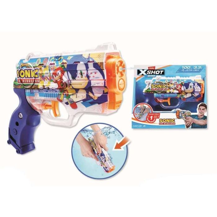 Pistola de agua x-shot nano skins sonic, carga rápida 2