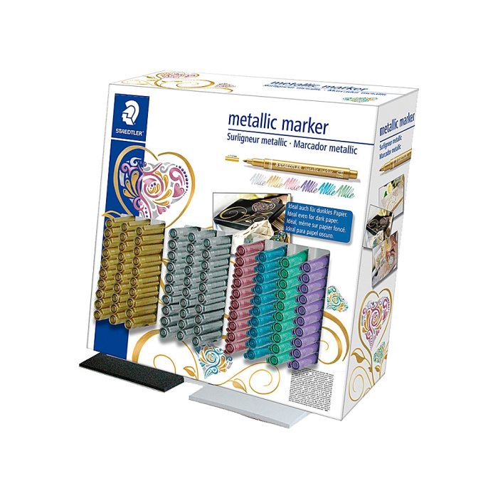 Staedtler Rotulador Metálico 8323 Expositor Sobremesa 100 Unidades Colores Surtidos Punta Media 1