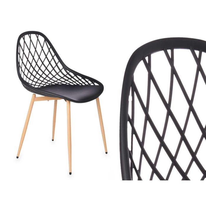 Silla Rejilla Negra Giftdecor 56X80CM (4 Unidades) 1 Silla Rejilla Negra Giftdecor 56X80CM (4 Unidades) 1
