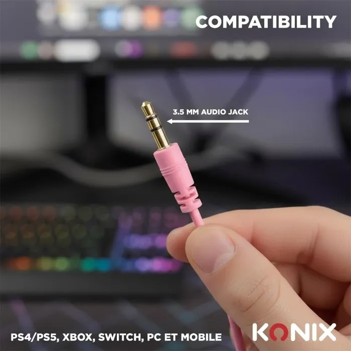 Konix Auriculares Gaming Nexus KON3328170307116 - Con Cable para Nintendo Switch 2, PS5, Xbox Series X/S - Controladores 40 mm y Micrófono (1.5 m)