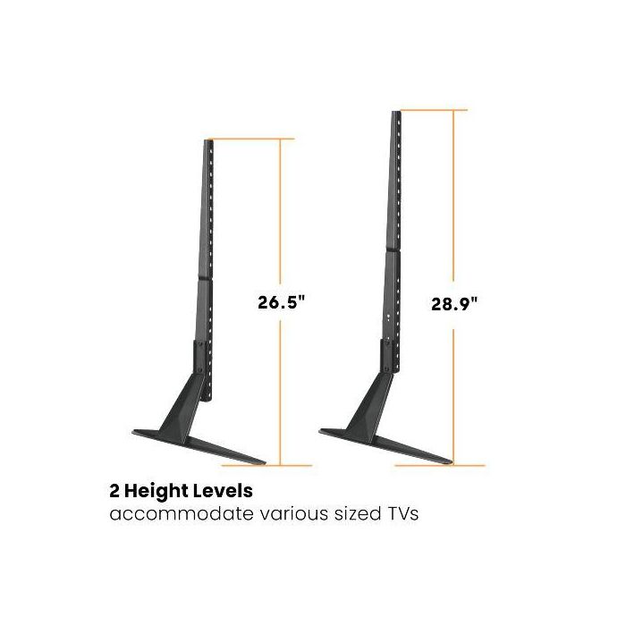 Vivolink Soporte de Mesa para TV/Monitor de Acero, Negro, Compatible con Pantallas de 23" a 75" 4