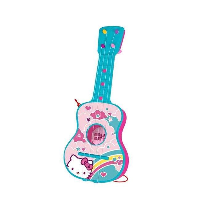 Guitarra 4 cuerdas, en estuche hello kitty