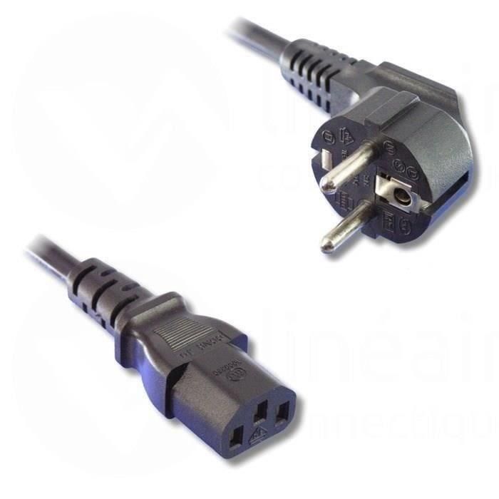 Lineaire EC211B Cable de alimentación 2 polos + tierra, 1.20m, IEC C13, 220V 10A, Cable 3x0.75mm², para PC, Audio y Video