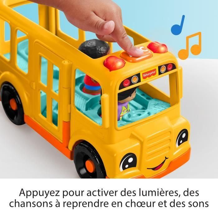 Fisher-Price Little People-El autobús escolar-Vehículo de empuje musical HYT03 2