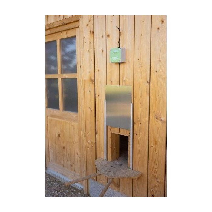 Puerta corredera para gallinero - KERBL - Alu - 43 x 40 cm - Talla L