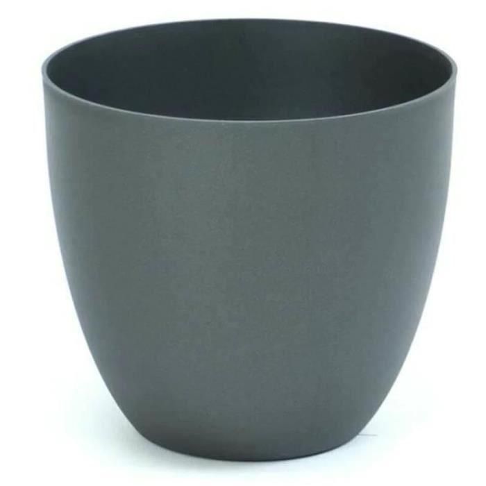 Maceta de inyección cuenco ø38cm color antracita 1 Maceta de inyección cuenco ø38cm color antracita 1