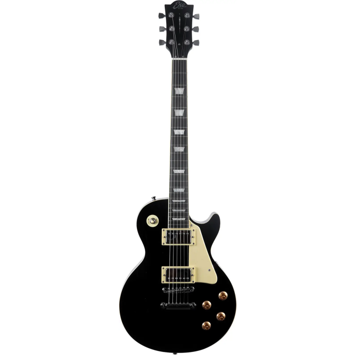EKO Guitarra Eléctrica LS300 Tipo LP Les Paul Negra 6 Cuerdas Cuerpo Álamo Mástil Arce Diapasón Laurel Pastillas Humbucker 1